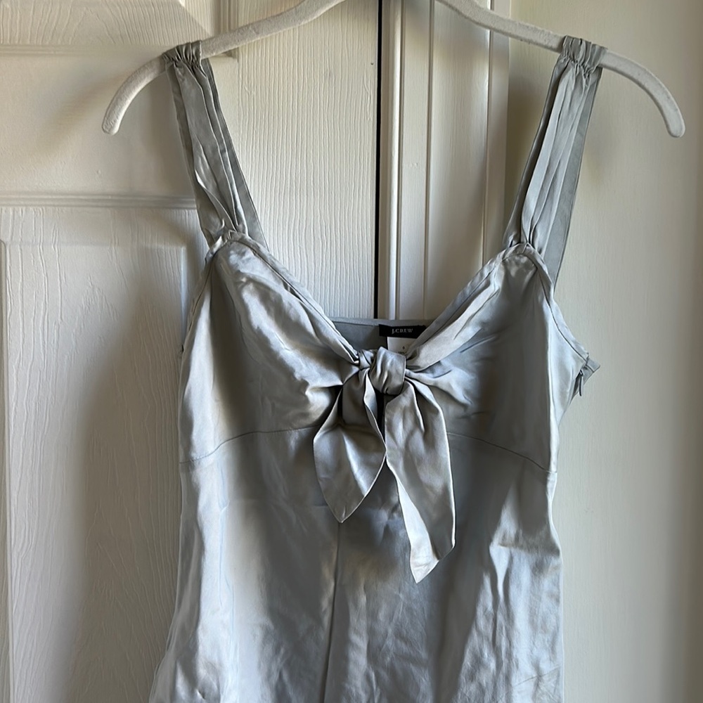 J. Crew silk top with bow.